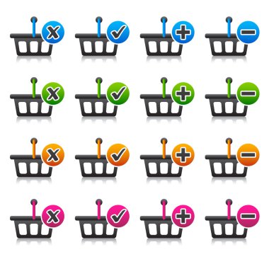 add delete shopping basket item clipart