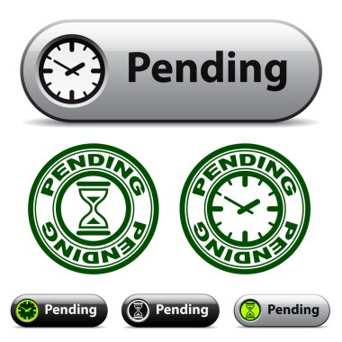 pending time buttons and stamps clipart
