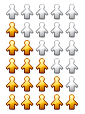 golden rating human figures clipart