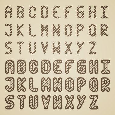 orijinal çizgili yazı alfabesi