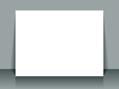 white banner propped on wall clipart