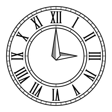 vintage antique clock face clipart