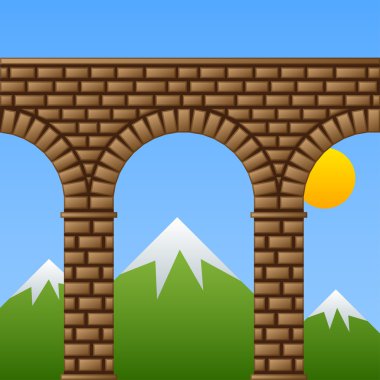 ancient stone bridge viaduct aqueduct clipart