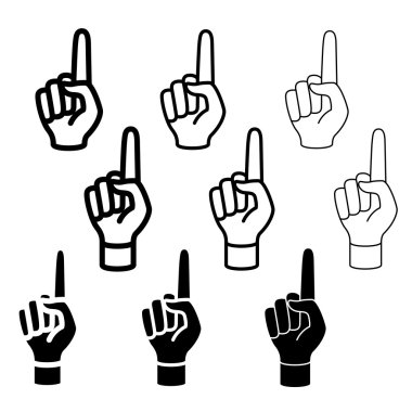 hand with warning forefinger - easy change thickness line clipart