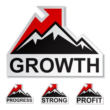 profit growth winter mountain stickers