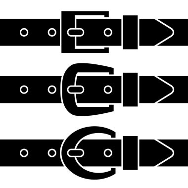 buckle belt black symbols clipart