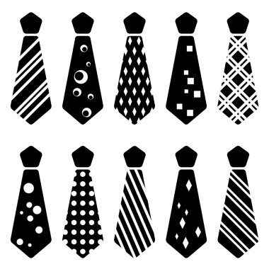 tie black silhouettes clipart