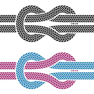 climbing rope knot symbols clipart