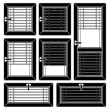 venetian blind window black symbols clipart