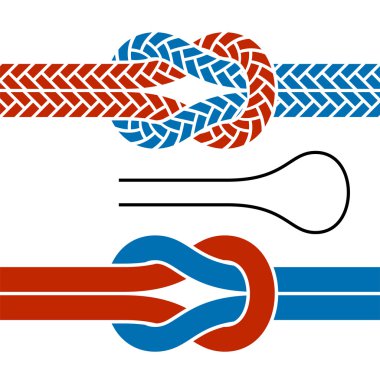 climbing rope knot symbols clipart