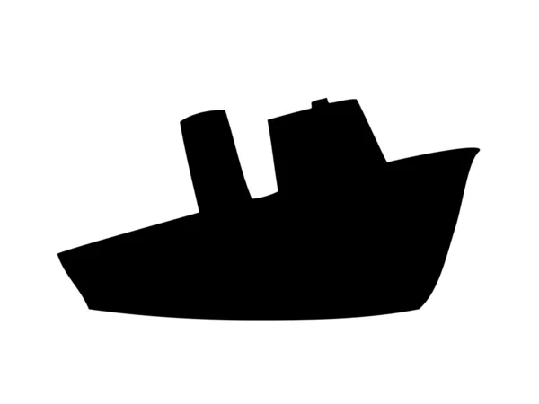 Silhouette di nave a vapore — Vettoriale Stock