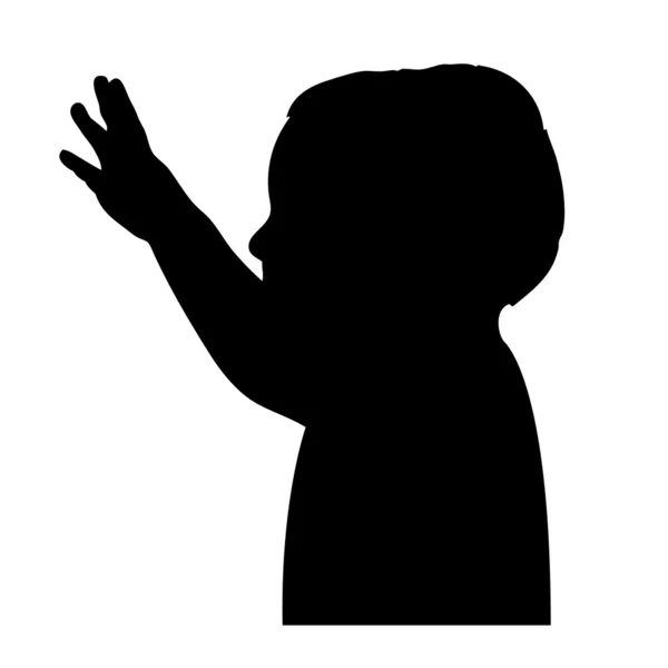 Boy greeting silhouette — Stock Vector