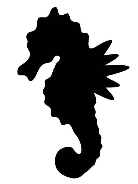 Sea-horse silhouette — Stockvector