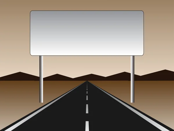 Пустая дорога - пустой рекламный щит — стоковый вектор