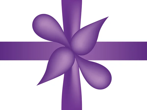 Arco violeta y cinta — Vector de stock