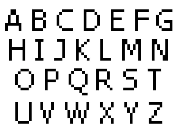 Pixel font - uppercase characters — Stock Vector