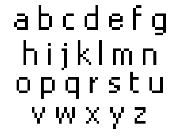 Pixel γραμματοσειρά - πεζούς χαρακτήρες — Διανυσματικό Αρχείο