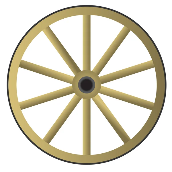 Oude houten wiel — Stockvector