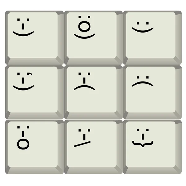 Sonrisas de teclado — Vector de stock