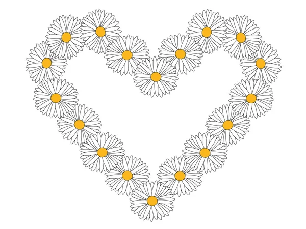 Coeur de marguerite — Image vectorielle