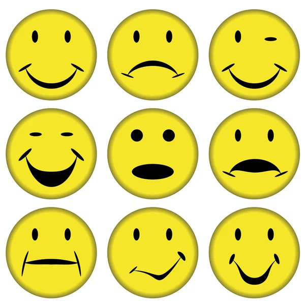 Smilies and faces — Stock Vector