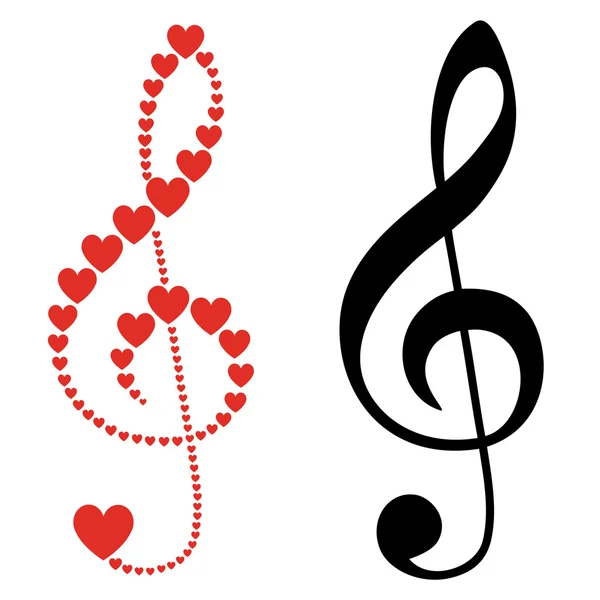 Corazón violín clave — Archivo Imágenes Vectoriales