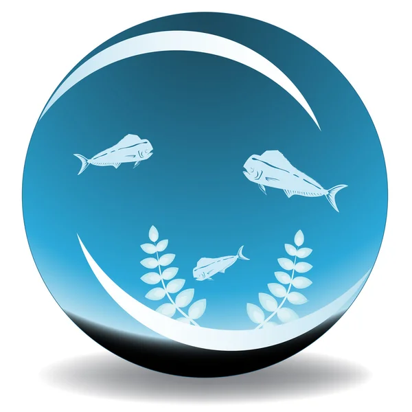 Tazón de pescado — Vector de stock