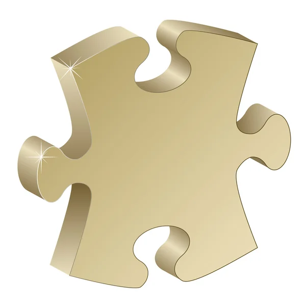 3d pezzo di puzzle metallico — Vettoriale Stock