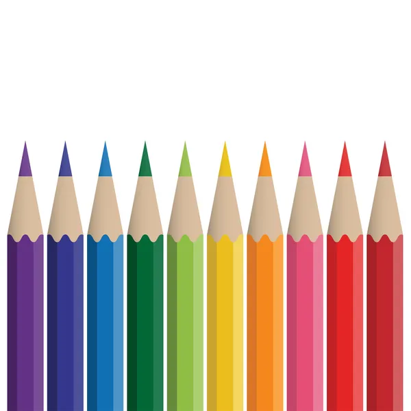 Gekleurde kleurpotloden — Stockvector