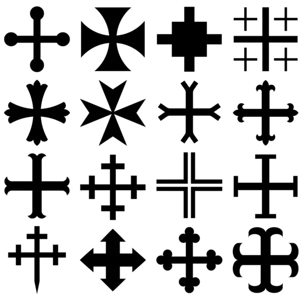 Heraldic crosses — Stock Vector