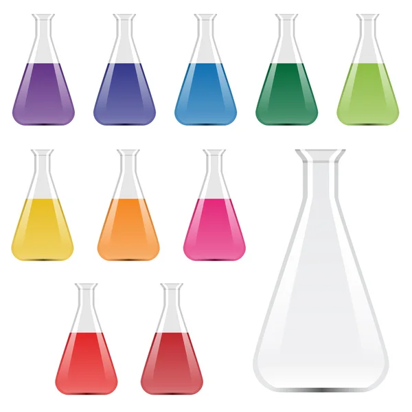 Laboratory flasks — Stock Vector