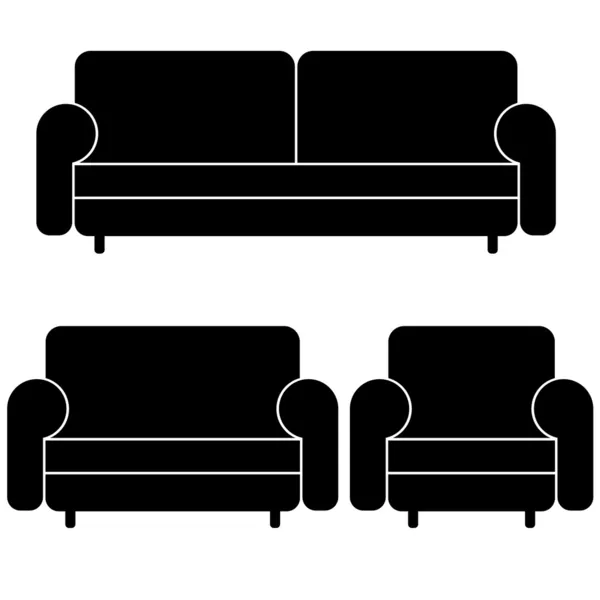 Sofás y sillón — Archivo Imágenes Vectoriales