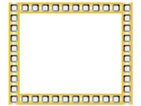 Golden frame with diamonds — Stock Vector