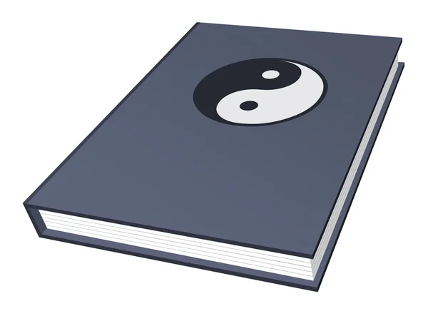 Livro com símbolo Ying-Yang — Vetor de Stock