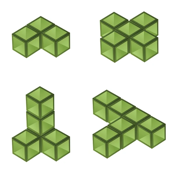 Cubi 3D — Vettoriale Stock