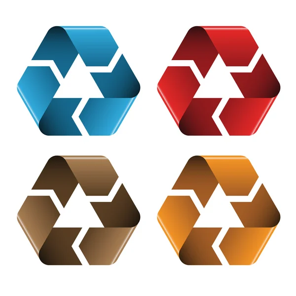 Recykling kolorowe ikony — Wektor stockowy