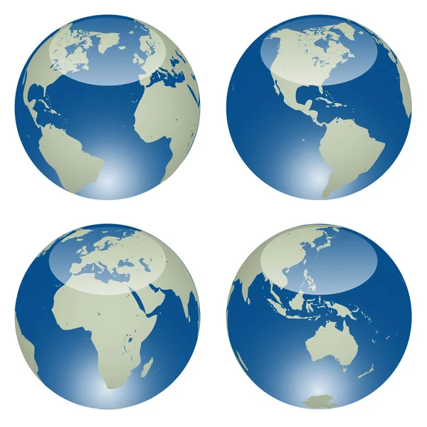 Glansigt glober光泽地球仪 — Stock vektor
