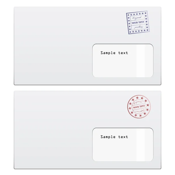 Enveloppes avec un timbre — Image vectorielle