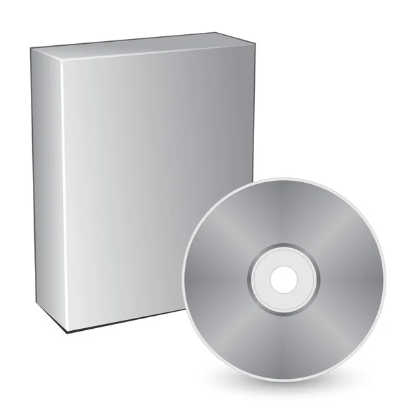 Трехмерная коробка с компактным диском — стоковый вектор