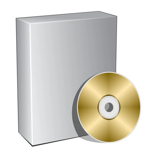 Caixa 3d com disco compacto — Vetor de Stock