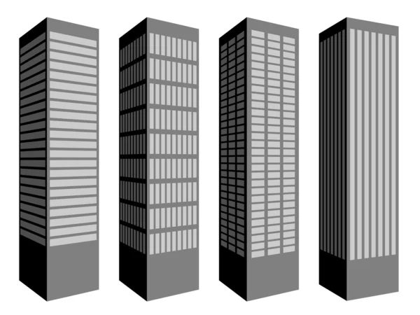 Symboles gratte-ciel — Image vectorielle