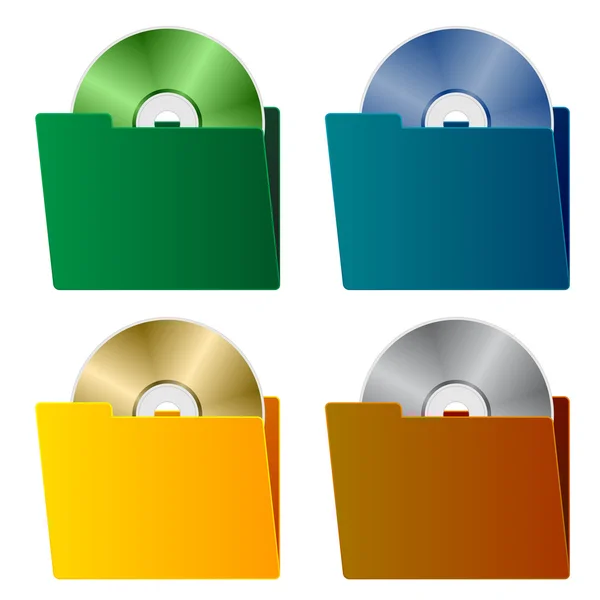 Dossiers avec CD — Image vectorielle