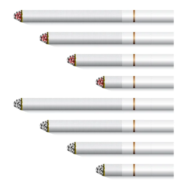 Cigarety - bílý filtr — Stockový vektor