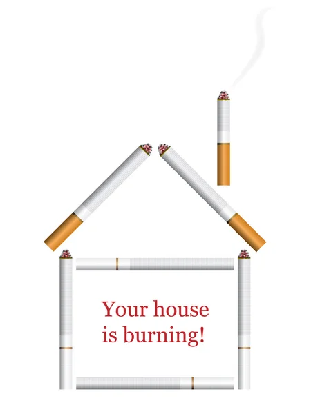 Дом из сигарет — стоковый вектор