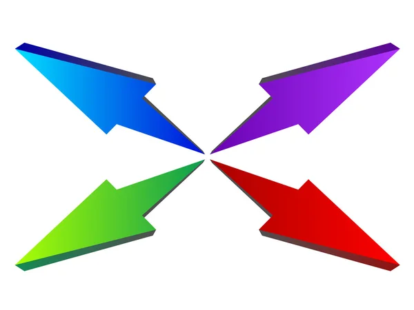 3D arrows composition — Stock Vector