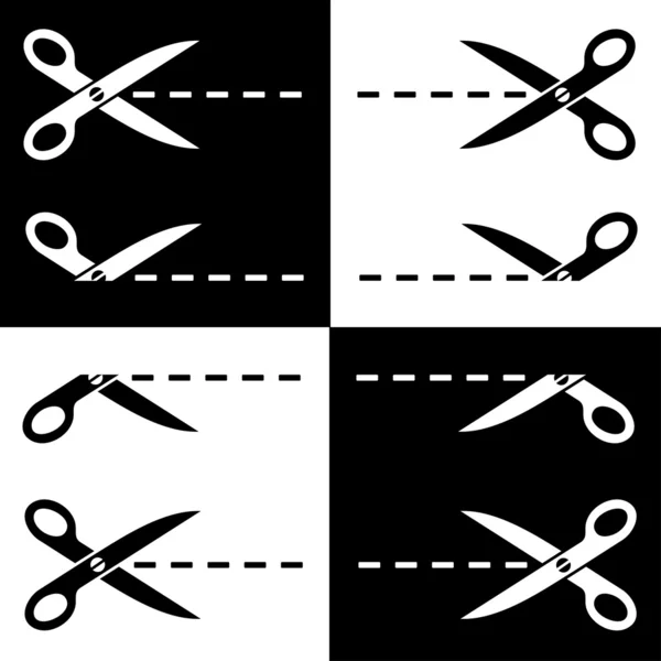 Scissors cut lines — Stock Vector