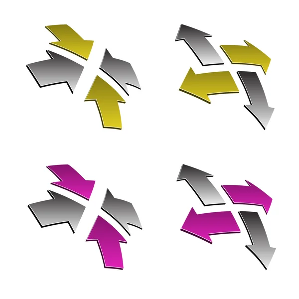 3d shiny arrows — Stock Vector