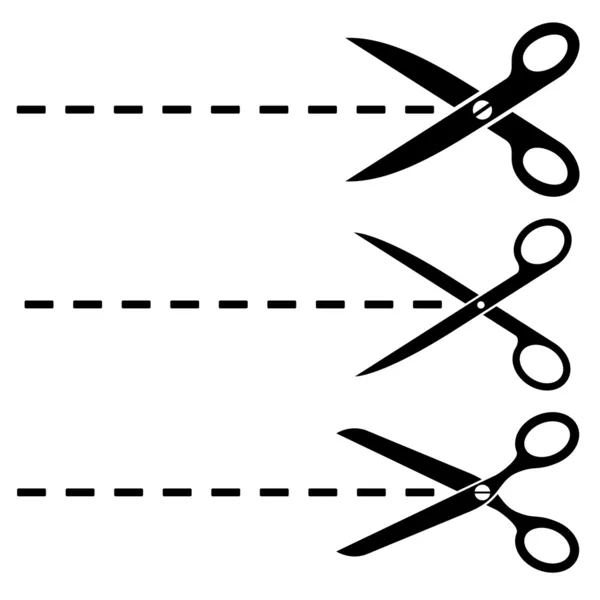 Nůžky řez řádky — Stockový vektor