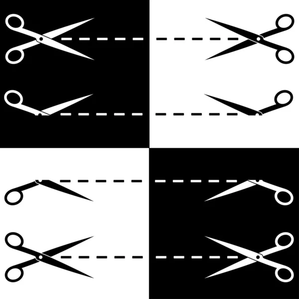 Ножницы перерезанные линии — стоковый вектор