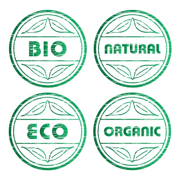 Scratched eco stamps — Stock Vector